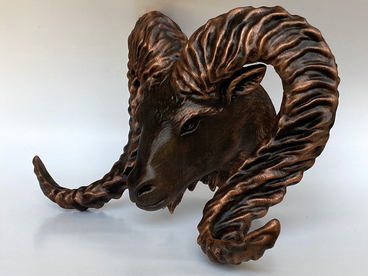 Ram Head 3D Printed Wall Sculpture